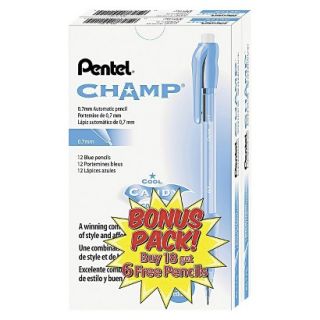 Pentel Champ Mechanical Pencil, 0.7 mm   Blue Barrel (24 Per Pack)