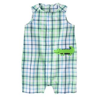 Just One YouMade by Carters Newborn Boys Sleeveless Romper   Green/White 12 M