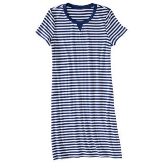 Merona Womens Knit T Shirt Dress   Blue/White   XXL