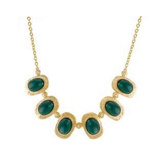 KJL by KENNETH JAY LANE 22K Gold Plated Simulated Emerald Necklace, Womens
