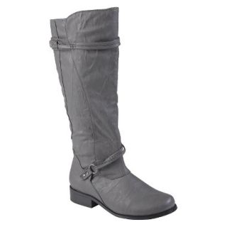 Journee Collection Women Buckle Accent Tall Boot Grey  8
