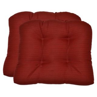 Threshold 2 Piece Outdoor Wicker Chair Cushion Set   Red Textured