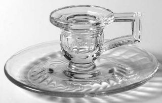 Heisey Square Handled Clear Chamber Candlestick   Line #600, Giftware, Candlesti