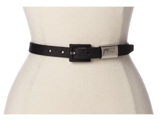Calvin Klein Saffiano Belt w/ Covered Buckle And Loop Womens Belts (Black)