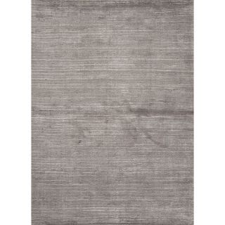 Hand loomed Solid Grey Wool/ Silk Rug (8 X 10)