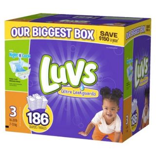 Luvs Ultra Leakguard Baby Diapers   Size 3 (186 Count)