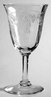 Unknown Crystal Unk6908 Wine Glass   Etched Thistle, Non Optic, Smooth Stem