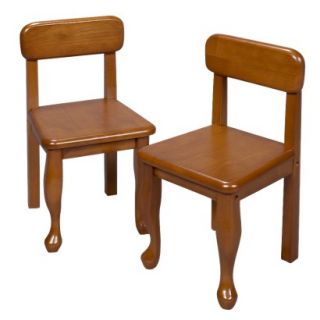 Kids Chair Set Pair Queen Anne Chairs Honey