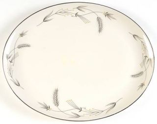 Taylor, Smith & T (TS&T) Silver Wheat 13 Oval Serving Platter, Fine China Dinne