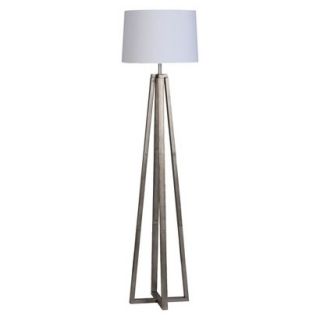 Threshold Brushed Silver Linear Shaded Floor Lamp