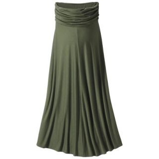Merona Maternity Fold Over Waist Maxi Skirt   Moss Green S