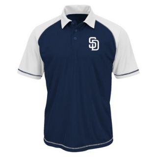 MLB Mens San Diego Padres Synthetic Polo T Shirt   Navy/White(XXL)