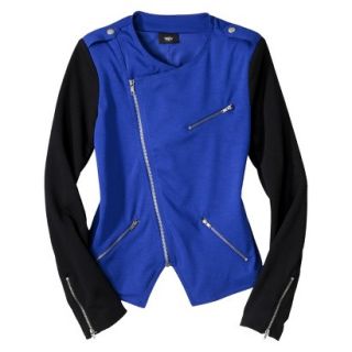 Mossimo Womens Ponte Moto Jacket   Athens Blue/Black XS