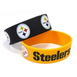 Pittsburgh Steelers AMINCO INC. Wide Bracelet 2pk Aminco