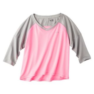 C9 by Champion Girls Long Sleeve Cropped Dance Top   Flamingo S