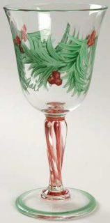 Gail Pittman Hollylujah 10 Oz Glassware Goblet, Fine China Dinnerware   Red Line