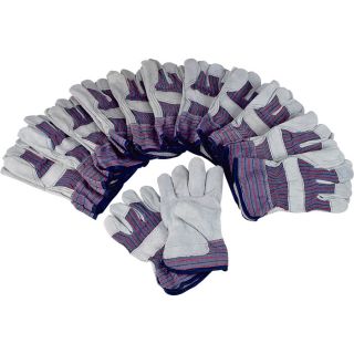 Ironton Split Cowhide Palm Work Gloves   12 Pair, Large