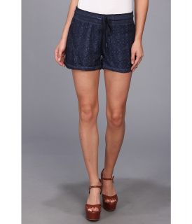 DKNY Jeans Lace Mix Shorts Womens Shorts (Navy)