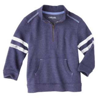 Cherokee Infant Toddler Boys Quarter Zip Sweatshirt   Oxford Blue 2T
