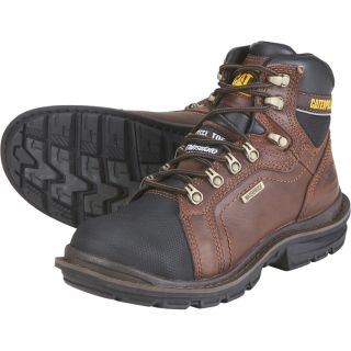 CAT 6In. Steel Toe Insulated Waterproof EH Work Boot   Tough Oak, Size 7 1/2,