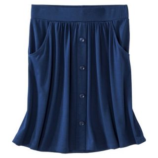 Merona Womens Knit Casual Button Skirt   Waterloo Blue   XL