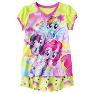 My Little Pony Girls 2 Piece Short Sleeve Pajama Set   Green XS