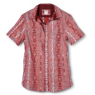 Mossimo Supply Co. Mens Short Sleeve Button Down   Mineral Red XL