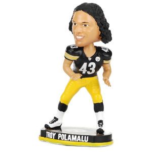 Pittsburgh Steelers Troy Polamalu Forever Collectibles Action Pose Bobble NFL