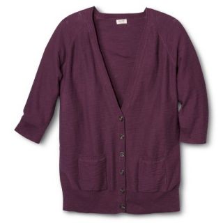 Mossimo Supply Co. Juniors Plus Size 3/4 Sleeve Boyfriend Sweater   Burgundy 3X
