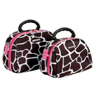 Luca Vergani 2 pc. Cosmetic/Toiletery Bag Set   Pink Giraffe