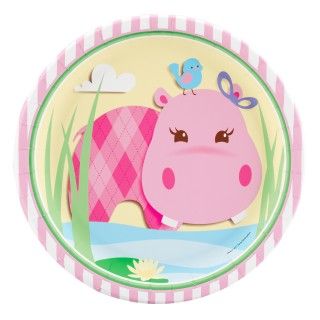 Hippo Pink Dinner Plates