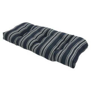 Threshold Outdoor Tufted Settee Cushion   Navy Stripe