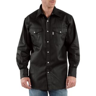 Carhartt Ironwood Snap Front Twill Work Shirt   Black, XL Tall, Model S209