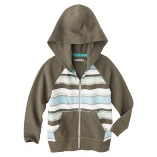 Cherokee Infant Toddler Boys Striped ZipUp   Olive 4T
