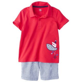 Just One YouMade by Carters Newborn Boys 2 Piece Set   Red/Light Blue 12 M