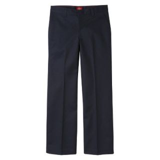 Dickies Girls Classic Fit Flat Front Pant   Navy 6X