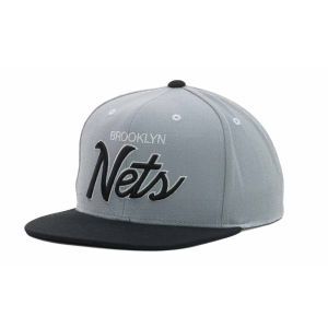 Brooklyn Nets Mitchell and Ness Gray Script Cap