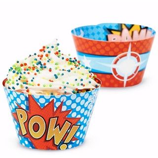Superhero Comics Reversable Cupcake Wrappers