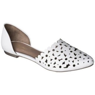 Womens Mossimo Lainey Perforated Two Piece Flats   White 9