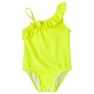 Circo Infant Toddler Girls Ruffle 1 Piece Swimsuit   Yellow 18 M