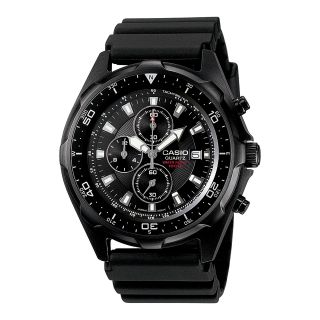 Casio Mens Black Chronograph Dive Watch