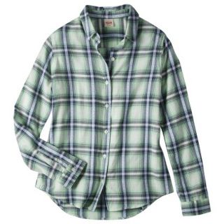 Mossimo Supply Co. Juniors Long Sleeve Button Down Shirt   Picnic Green XXL(19)