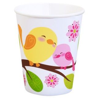 Sweet Tweet Bird Pink 9 oz. Paper Cups