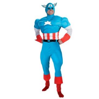 Teen Boys Captain America Deluxe Muscle Costume