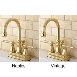 High Spout Polished Brass Bathroom Faucet