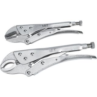 2 Pc. Jumbo Locking Pliers Set   Chrome Plated Steel, 12 Inch and 14 Inch,