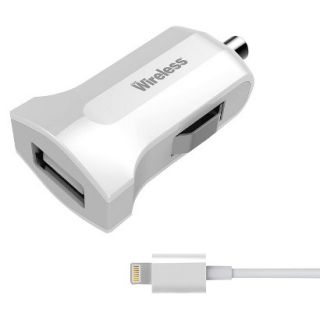 Just Wireless 8 Pin USB Car Charger with Sync for iPad/iPhone/iPod   White