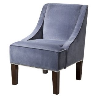 Skyline Accent Chair Upholstered Chair Hudson Swoop Chair   Slate Velvet