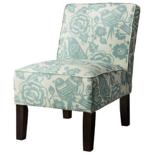 Skyline Armless Upholstered Chair Burke Armless Slipper Chair   Blue Floral
