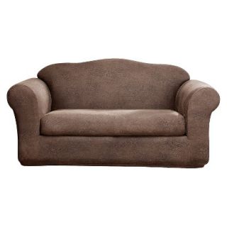Sure Fit Stretch Leather 2pc. Loveseat Slipcover   Brown